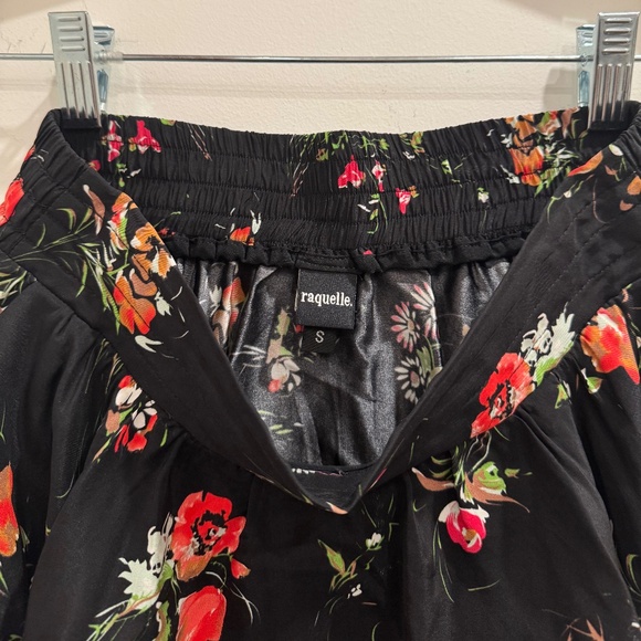 Raquelle Women’s Black Floral Silk Skirt (Size S) - Picture 4 of 5